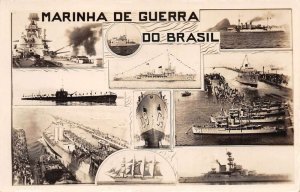 Marinha de Guerra Brazil Military Navy Ships Real Photo Vintage Postcard AA66803