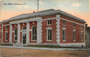 F78/ Laurens South Carolina Postcard 1920 U.S. Post Office Building