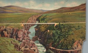 Vintage Postcard Sapinero Bridge Lake Fork Gunnison River US 50 Western Colorado