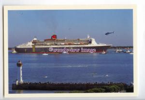 LN1172 - Cunard Liner - Queen Mary 2 , built 2004 - postcard dep sea trials