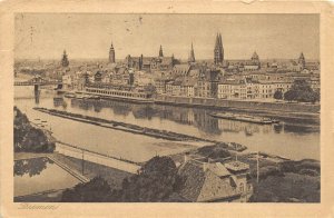 Bremen Germany 1921 Postcard River City View Posted to New York USA