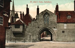 Vintage Postcard 1910's St. Ann's Gate Salisbury Wiltshire England UK