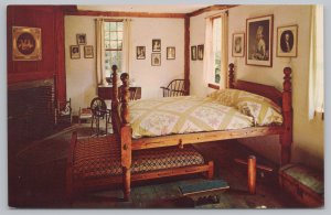 Middle Bedroom~Gilbert Stuart Birthplace~Saunderstown RI~Plastichrome~Vintage PC