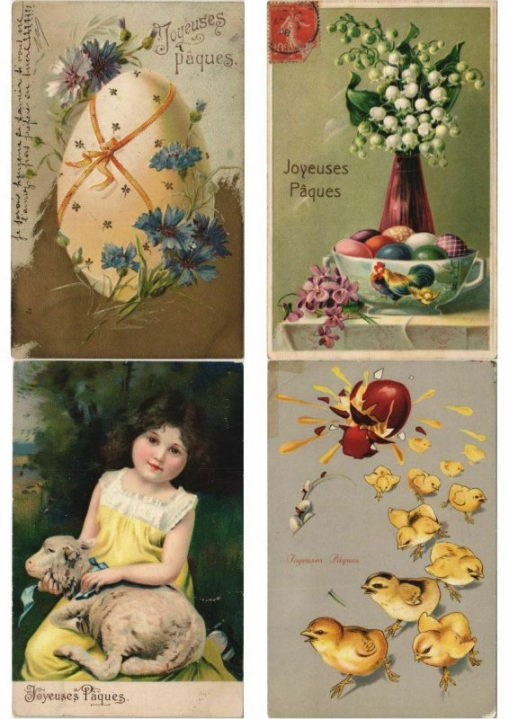 EASTER LOT OF EMBOSSED, ARTIST SIGNED 400 CPA Pre-1930 w. BETTER, PART 3.(L3114)