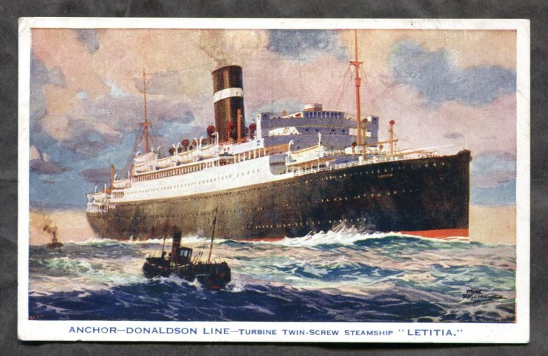dc737 - Steamer LETITIA 1920s Postcard