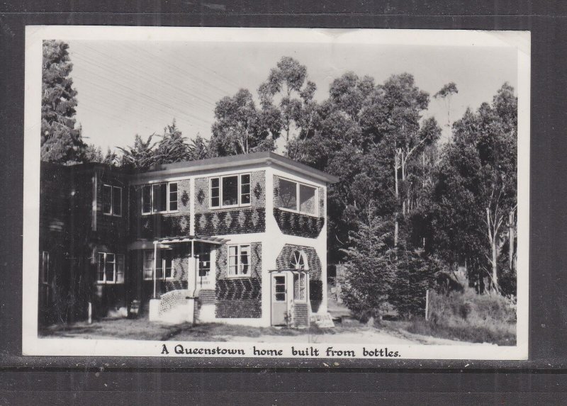 NEW ZEALAND, QUEENSTOWN, HOUSE BUILT FROM BOTTLES, c1950 ppc., unused. 