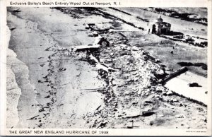 Postcard RI Newport - Bailey's Beached Wiped out by Hurricane of 1938