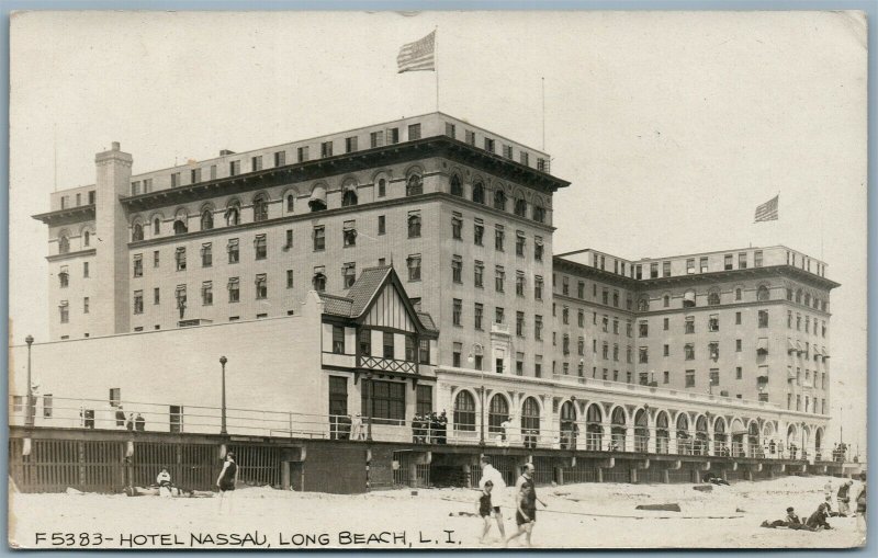 LONG BEACH LI NY HOTEL NASSAU ANTIQUE REAL PHOTO POSTCARD RPPC