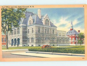 Linen POST OFFICE SCENE Concord New Hampshire NH AF0931