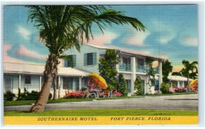 FORT PIERCE, FL Florida ~ Roadside SOUTHERNAIRE MOTEL  1955 Linen  Postcard