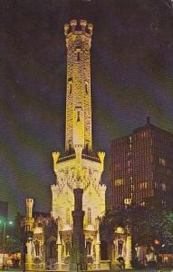 Illinois Chicago Water Tower At night 1965