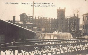 RPPC FACTORY OF T.C. RICHARDS HARDWWARE FIRE CONNECTICUT REAL PHOTO POSTCARD '10