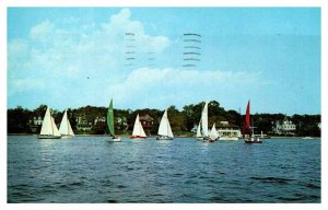 Postcard BOAT SCENE Toms River New Jersey NJ AQ4641