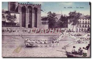 Old Postcard Agde Jousting