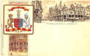 Raphael Tuck Heraldic Multi-Color The Cross, Eastgate Sts Chester #1032 Postcard
