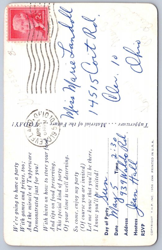 K26/ Interesting Postcard Chrome Tupperware Advertisement Woman 371