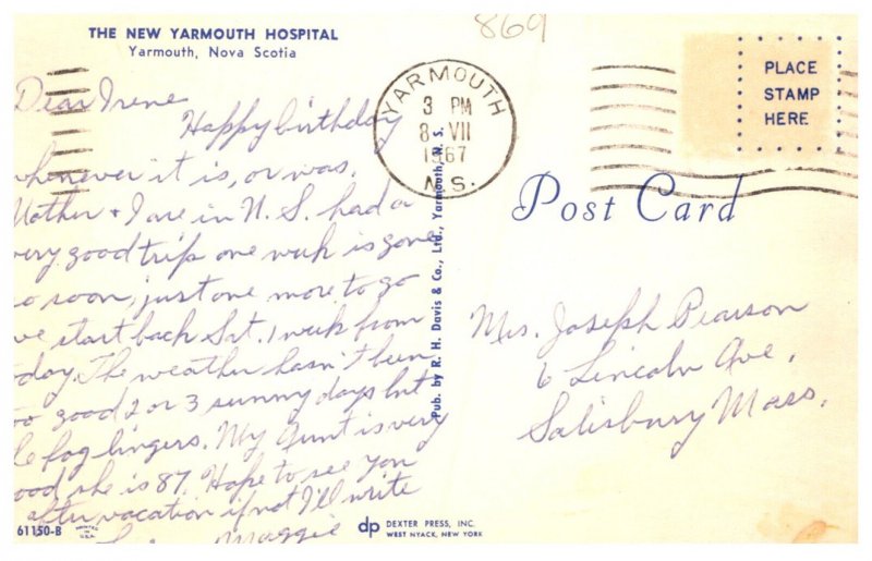 Nova Scotia Yarmouth  New Hospital