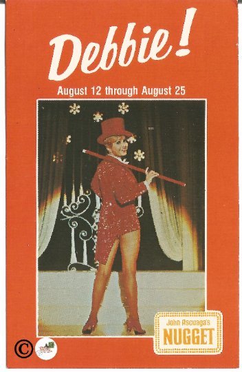 Vintage Postcard, Debbie Reynolds at the John Ascuaga's Nugget in Reno Nevada