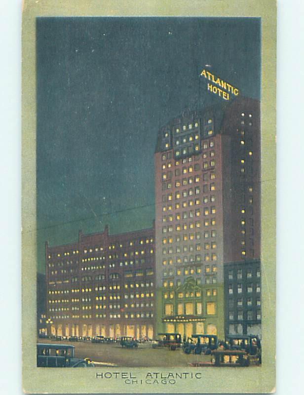 Damaged-Back Divided-Back ATLANTIC HOTEL Chicago Illinois IL B4747