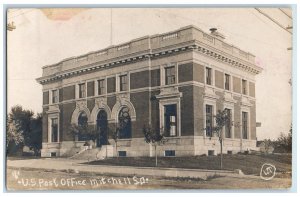 1910 US Post Office Building Mitchell South Dakota SD RPPC Photo Posted Postcard