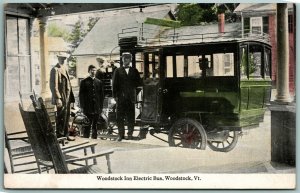 Woodstock Inn Electric Bus Woodstock Vermont UNP Frank Swallow DB Postcard J10