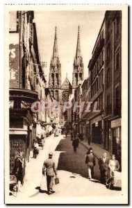 Old Postcard Clermont Ferrand Rue Des Bold And The Cathedral