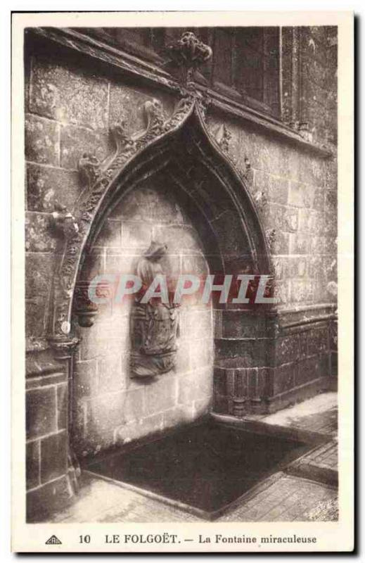 Postcard Old Folgoet The Miraculous Fountain