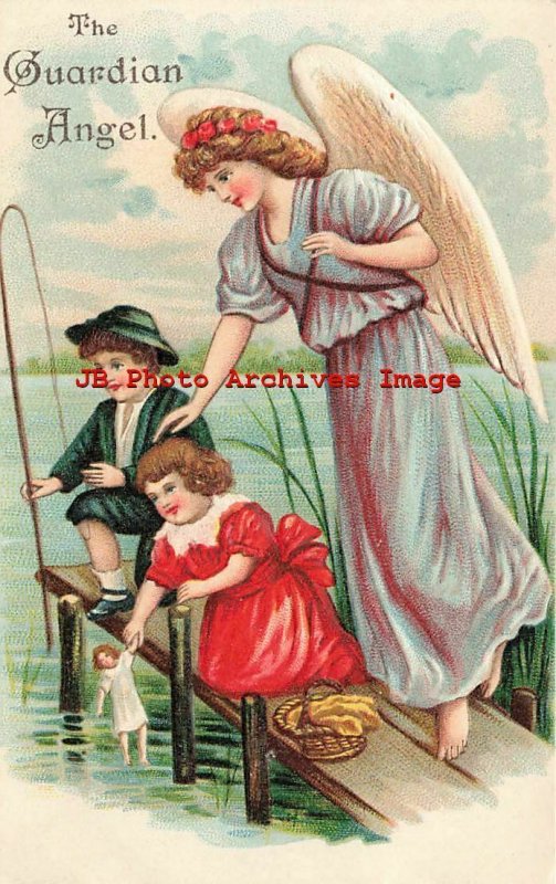 6 Postcards Set, ASB No 250, Guardian Angel Protecting Children