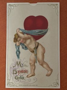 J78/ Valentine’s Day Postcard c1910 Mechanical Sliding Cupid John Winsch 445