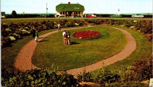 VINTAGE POSTCARD AMHERST BORDER FLOWER GARDEN NOVA SCOTIA 1962