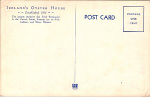 Postcard Multiple Views J.H. Ireland Oyster House Restaurant in Chicago Illinois