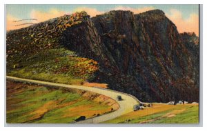 Pikes Peak Auto Highway Bottomless Pit Colorado c1943 Postcard