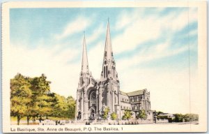 Postcard - The Basilica, Sainte-Anne-de-Beaupré, Québec, Canada