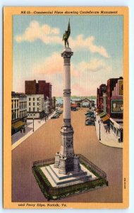 RICHMOND, VA Virginia ~ Street Scene Confederate Monument  c1940s Linen Postcard