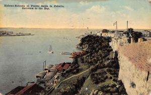 Havana Cuba Entrance To Bay Birdseye View Antique Postcard K27346