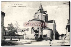 Old Postcard Tarbes La Cathedrale Velo