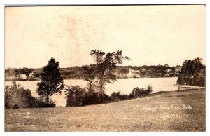 RPPC Village from East Side, Church in Distance, China, Maine