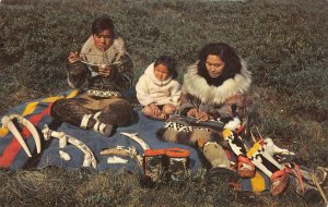 ALASKAN ESKIMOS Eskimo Family Native American Indians 1964 Vintage Postcard