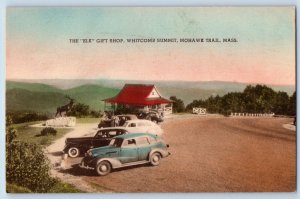 Mohawk Trail Massachusetts Postcard Elk Gift Shop Whitcomb Summit c1940 Vintage