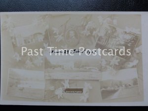 c1911 RPPC Edwinsford, Multi View with portrait Sir James H W Williams-Drummond?