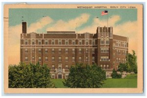 1947 Methodist Hospital Exterior View Sioux City Iowa IA Posted Vintage Postcard