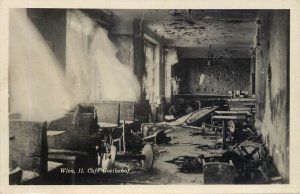 Destroyed Café Goethehof, interior view Wien II Vienna Austria photo postcard 