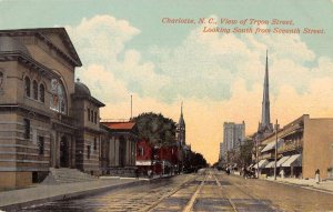 Charlotte North Carolina Tryon Street Vintage Postcard AA48995