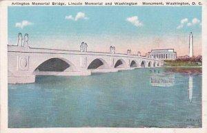 Washington DC Arlington Memorial Bridge Lincoln Memorial And Washington Monument