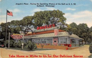 Gulfport Mississippi Angelo's Place Restaurant Front View Postcard AA57254 