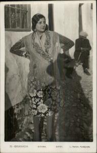 Ethnography - Granada Gitana Native Gipsy Gypsy Woman Real Photo Postcard #3