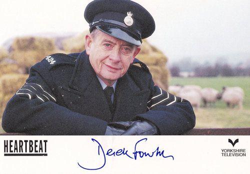 Derek Fowlds Heartbeat Hand Signed Cast Card Photo