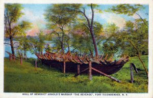[ American Art ] US NY Fort Ticonderoga - Hull Of Benedict Arnold's Warship