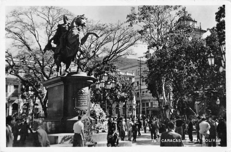 Caracas Venezuela Plaza Boliviar Real Photo Vintage Postcard JF686248