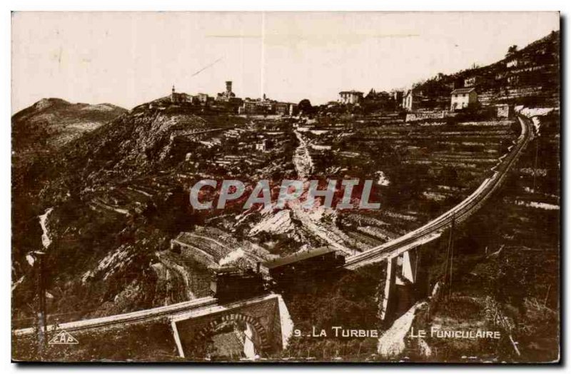 La Turbie - The funicular - Old Postcard